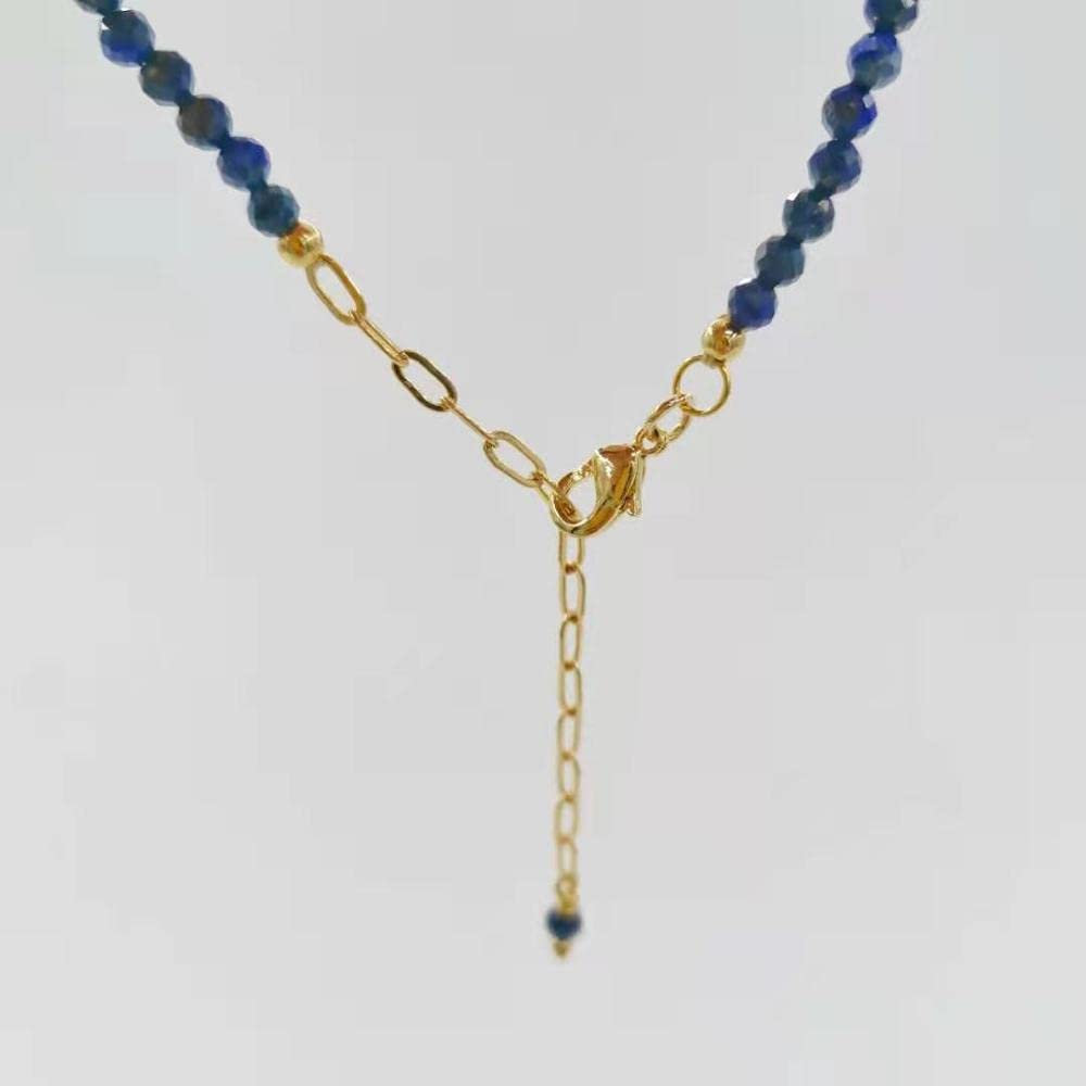 DarryDooly Facettiertes Lapislazuli-Armband, zarte, verstellbare, mit 14 Karat Gold gefüllte Ketten, Natursteine, Pulsera Mujer, einzigartiges Damen-Boho-Armband