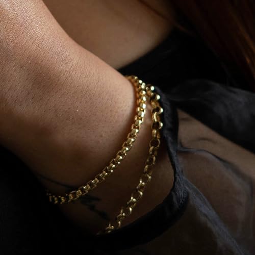 DJADEE Damen Armband Gold vergoldet 750er Gold 18 Karat Wasserfest Damenarmband Damen Armband MONA hochwertig vergoldet mit Stempel (19)