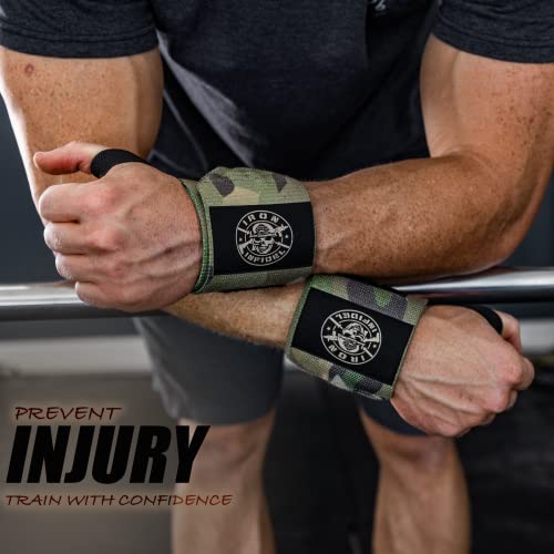 Iron Infidel Wrist Wraps for Weightlifting - 24" Heavy Duty Wrist Support for Working Out, Gym Accessories for Men - Use for Lifting, Crossfit, Fitness, Exercise, Bench Press, Powerlifting (OCP)