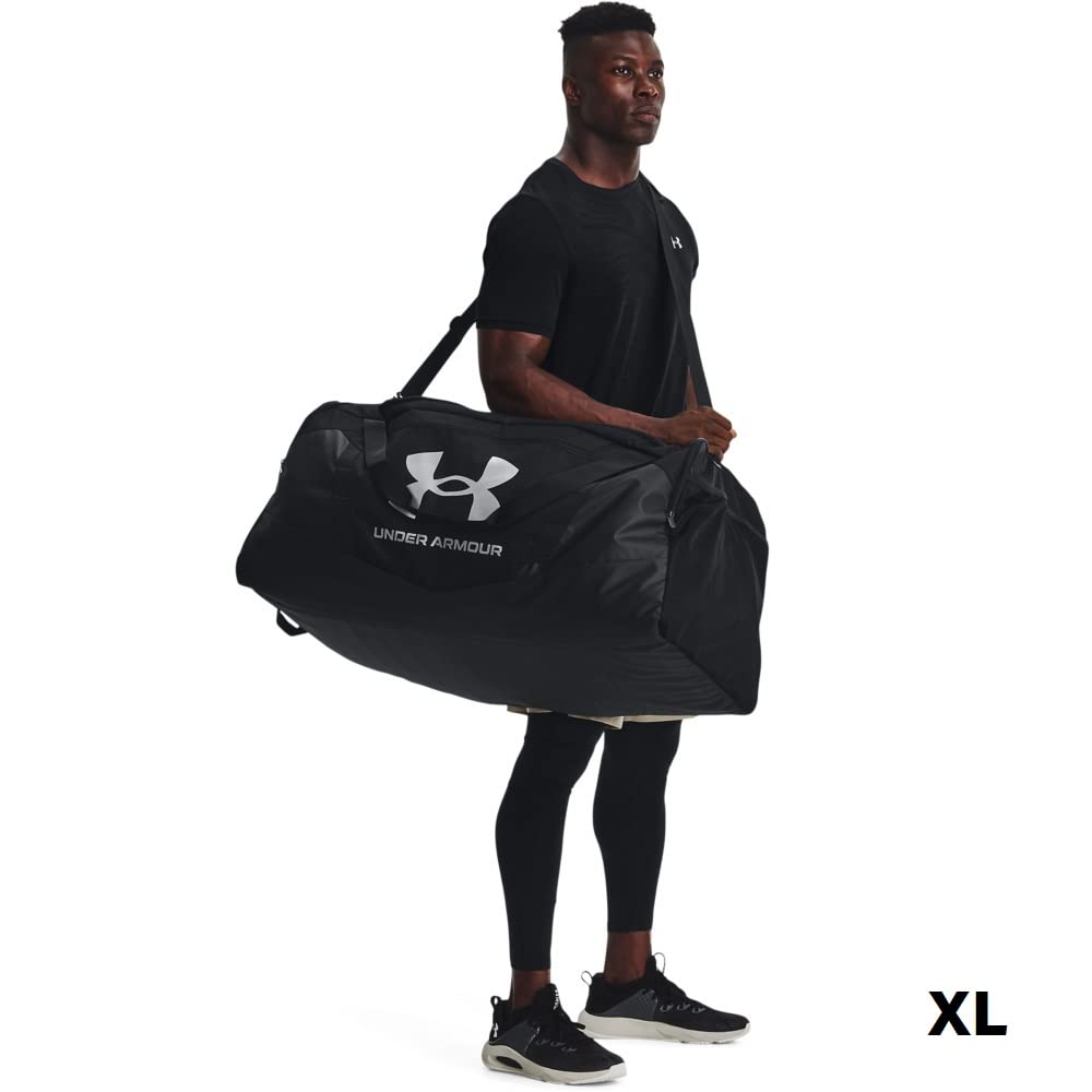 Under Armour unisex-adult Undeniable 5.0 Duffle-Large , Black (001)/Metallic Silver , One Size Fits Most