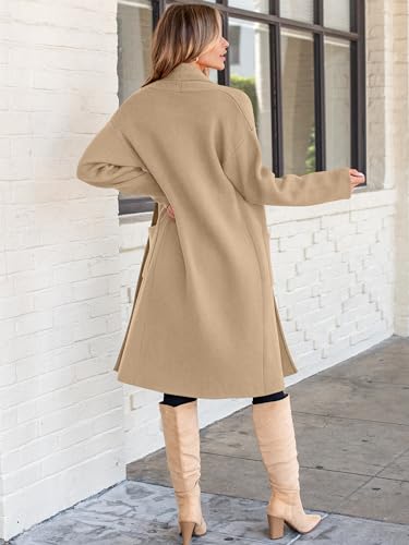 ANRABESS Women's Cardigan Long Sweater Oversized Open Front Knit Duster Coat 2024 Trendy Lady Fall Coatigan Outerwear 934shenxing-M Light Camel