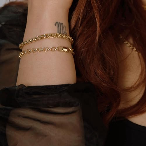 DJADEE Damen Armband Gold vergoldet 750er Gold 18 Karat Wasserfest Damenarmband Damen Armband MONA hochwertig vergoldet mit Stempel (19)