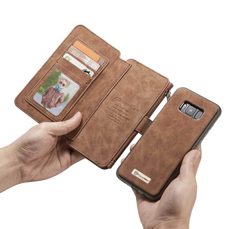 Zipper bag split multi-function Samsung S8 mobile phone case Vintage flip wallet card Samsung S8 plus leather case