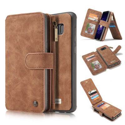 Zipper bag split multi-function Samsung S8 mobile phone case Vintage flip wallet card Samsung S8 plus leather case