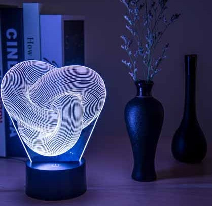 Twist Abstract LED 3D Nachtlicht Touch Bunte Acryl 3D Tischlampe Dekoration Beleuchtung Baby Schlafstimmungslampe Bestes Geschenk