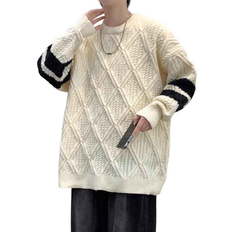 Men's Round Neck Brocade Sweater Autumn And Winter