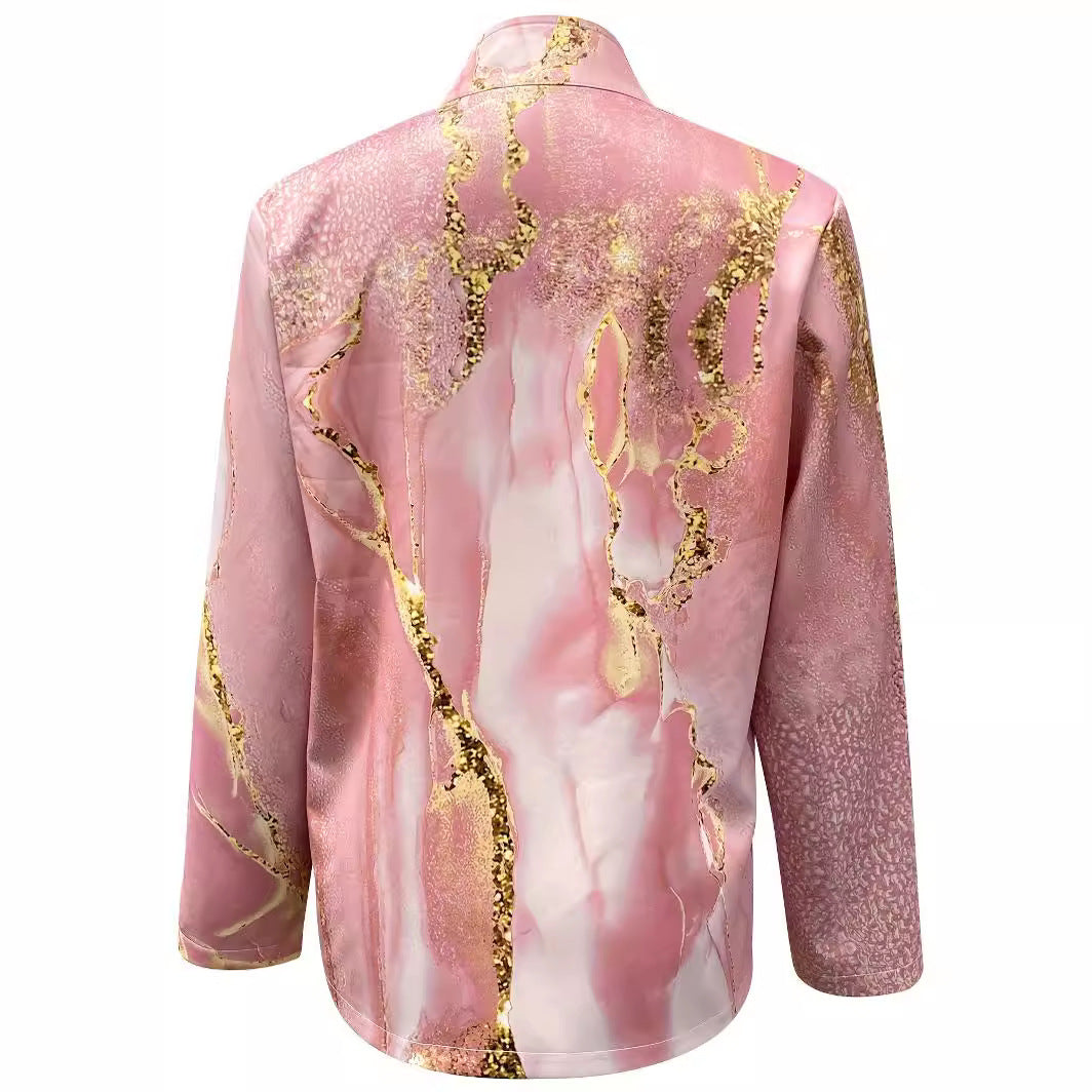 Marble Print Fashion Blazer