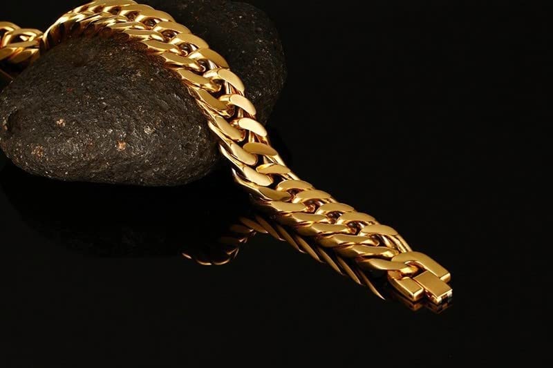 Stfery Männer Armband Kette, Dickes Armband Persönliche Geschenke Für Männer Gold als Geburtstagsgeschenke