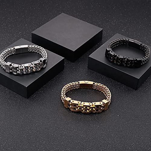 Gold Armband, Armreif Männer Gewebte Uhrenkette Dicke Kette Armband Edelstahl Schmuck Herren Witzige Geschenke für Männer