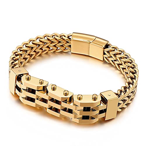 Gold Armband, Armreif Männer Gewebte Uhrenkette Dicke Kette Armband Edelstahl Schmuck Herren Witzige Geschenke für Männer