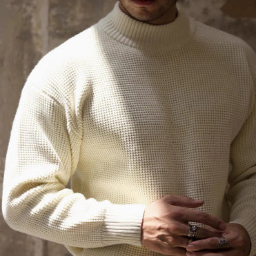 Thickened Half-high Collar Sweater Men's Cotton Thick