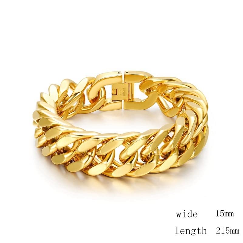 Stfery Männer Armband Kette, Dickes Armband Persönliche Geschenke Für Männer Gold als Geburtstagsgeschenke