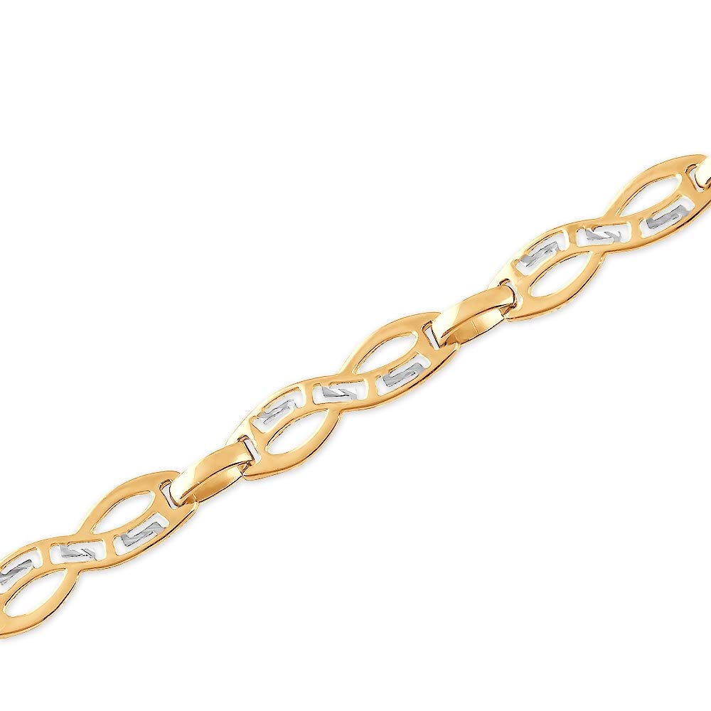 Maverton Infinity Damen Armband Gold mit personalisierter Geschenkbox mit Gravur - Armreif mit Kristallen - Geschenke für Frauen - 333er Gold Armband Damen - Länge: 19 cm - 8 Karat