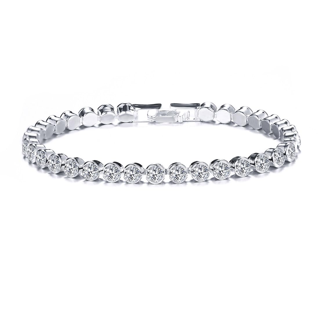 Cubahop Strass Infinity Tennis Armbänder Freundschaft Hand Zubehör Schmuck für Frauen und Mädchen (B-Silber)