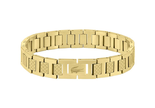 Lacoste Metropole Men's Ionic Plated Gold Steel Link Bracelets (Model: 2040120)