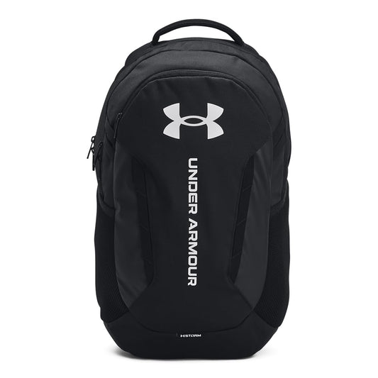 Under Armour Unisex-Adult Hustle 6.0 Backpack, (002) Black/Black/White, One Size Fits Most