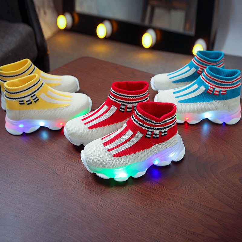 Children's LED light breathable sneakers