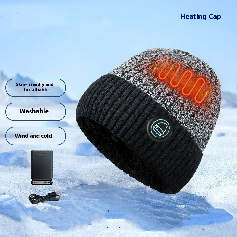 Winter Outdoors Ski Heating Hat Fleece-lined Heating Cap