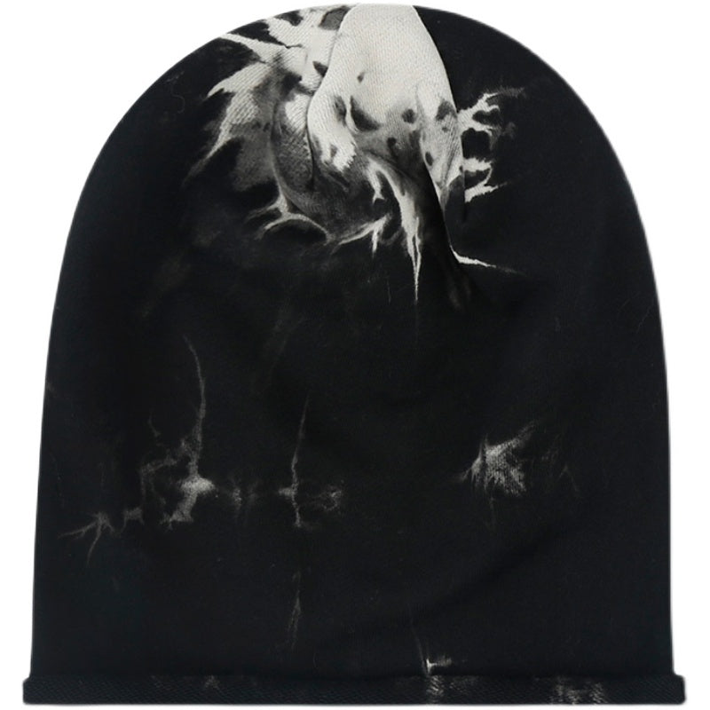 Autumn And Winter Tie-dye Black Pile Hats For Men And Women