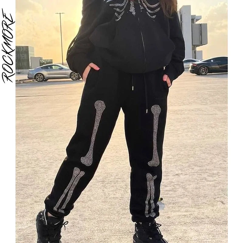 Bone Strass Damen Jogginghose und Jacke