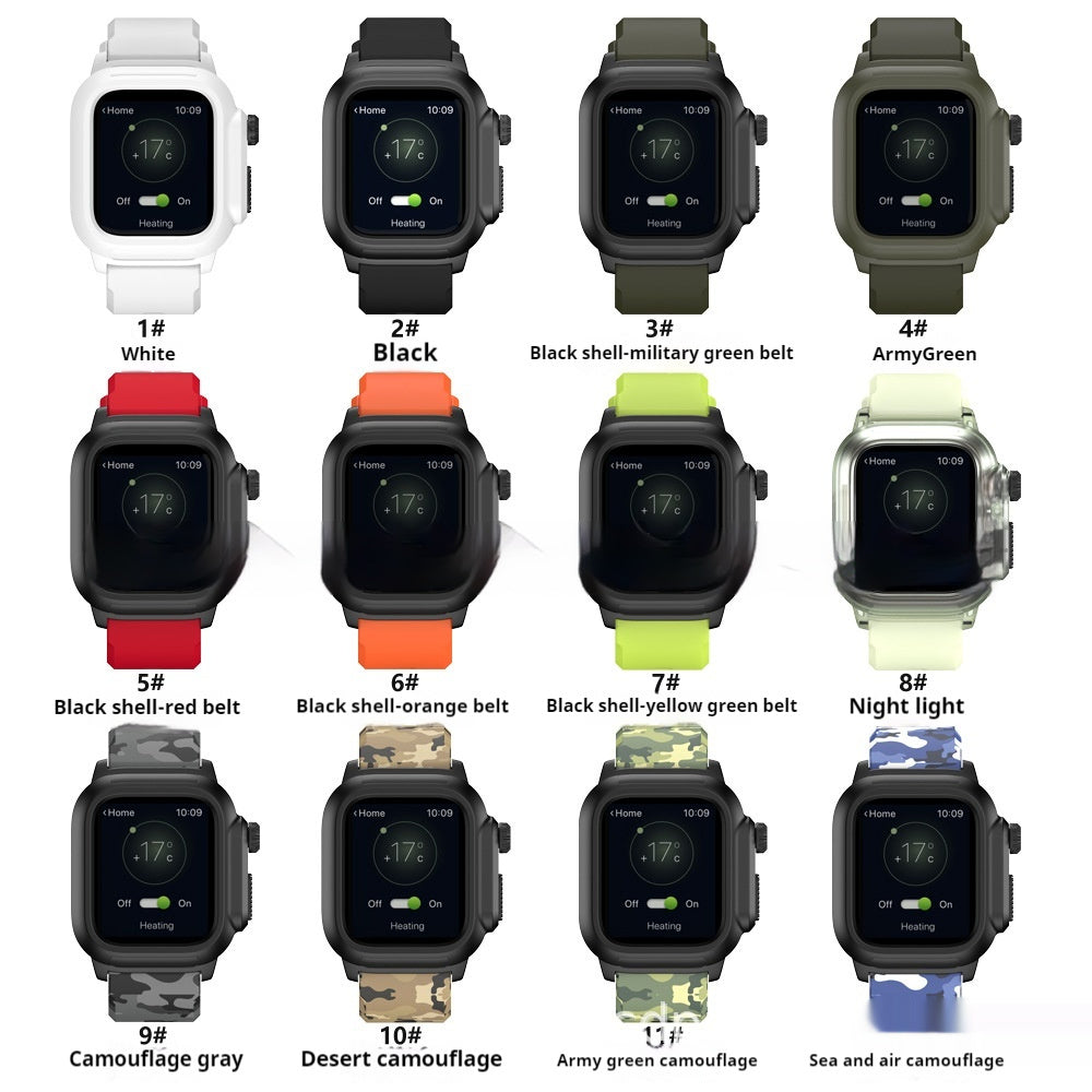 Simple Color Blocked Silicone Integrated Waterproof Strap