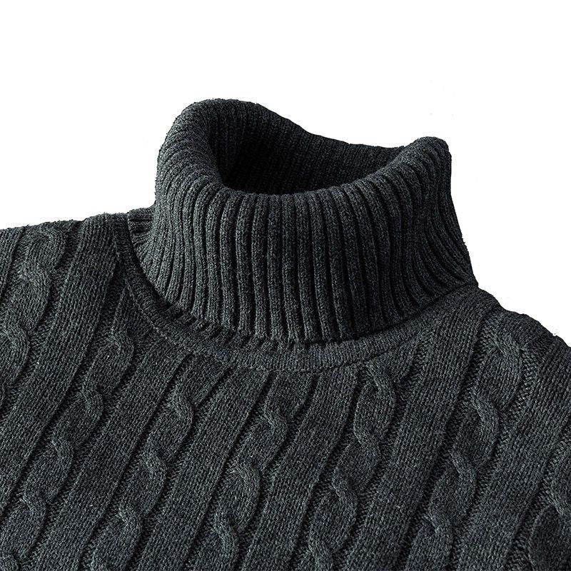 Fleece-lined Thick Complex Lazy Thermal Thread Turtleneck Sweater