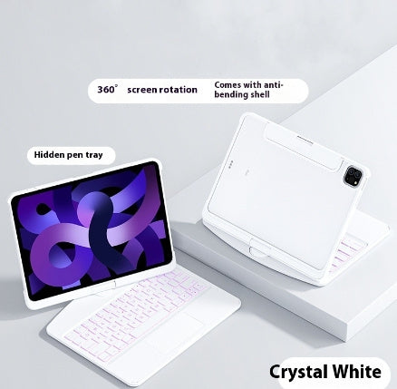 360 Swivel Keyboard Clear Case For IPad Smart Trackpad Bluetooth-compatible Keyboard Case Cover With Pen Slot