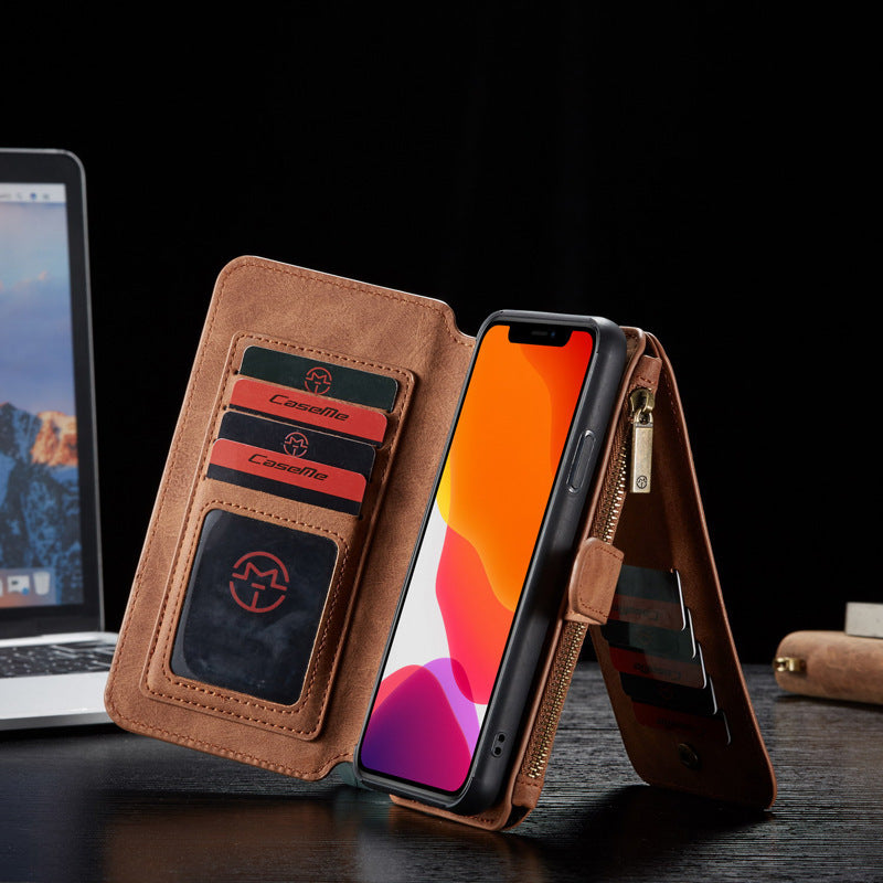 Zipper bag split multi-function Samsung S8 mobile phone case Vintage flip wallet card Samsung S8 plus leather case