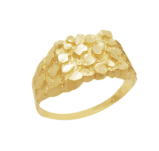 10K Gold Solid Nugget Ring Thin Gold Ring