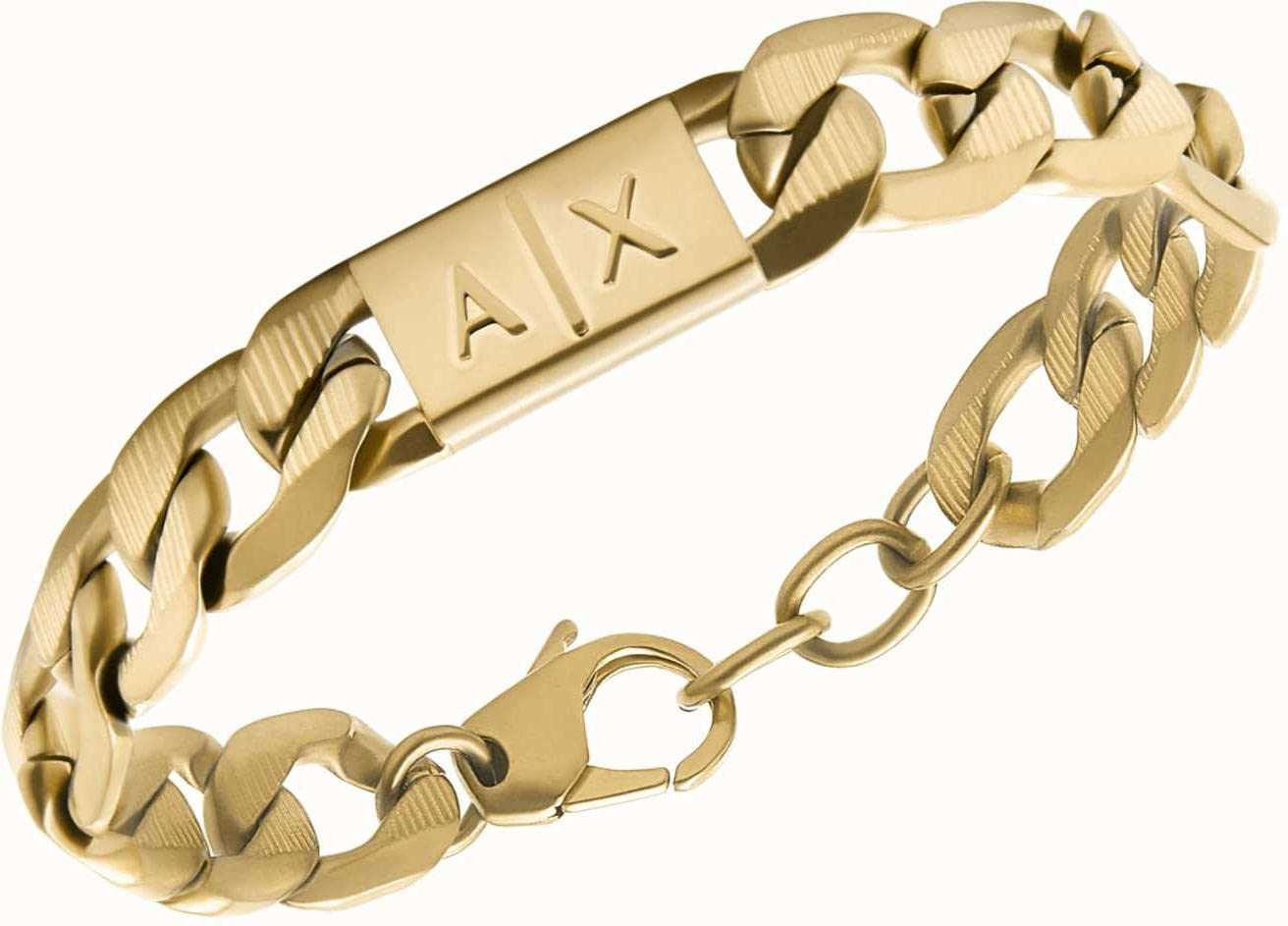 Armani Exchange Armband Für Männer, Länge: 190mm+35mm, Breite: 18mm, Höhe: 11.5mm Gold-Edelstahl-Armband, AXG0078710