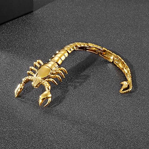 Ketten Armband Männer Armband Für Herren Edelstahl Gold Scorpion Kettenarmband 21cm Gold