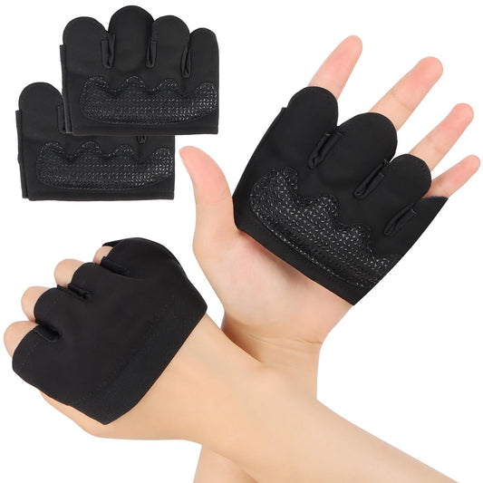 Fitness Handschuhe Gym Handschuhe Trainingshandschuhe mit rutschfeste Pads, Halb Handschuhe Gewichtheben Sporthandschuhe für Herren Damen (Schwarz)