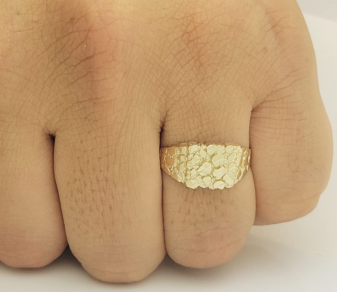 10K Gold Solid Nugget Ring Thin Gold Ring