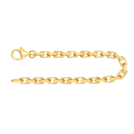 EDELIND Armband Damen Herren 333 Gold 3.8 mm, Bracelet Ankerkette diamantiert 8K Gelbgold, Armkette mit Karabinerverschluss, Länge 21 cm, Goldarmband mit Schmuck Geschenk Box Made in Germany