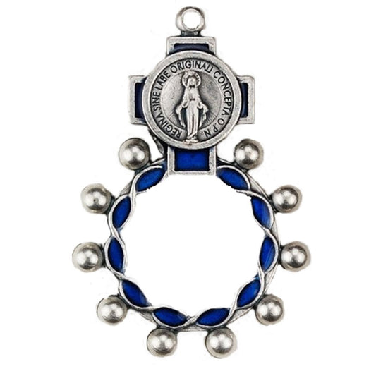 Blue Miraculous Rosary Ring (94-21)