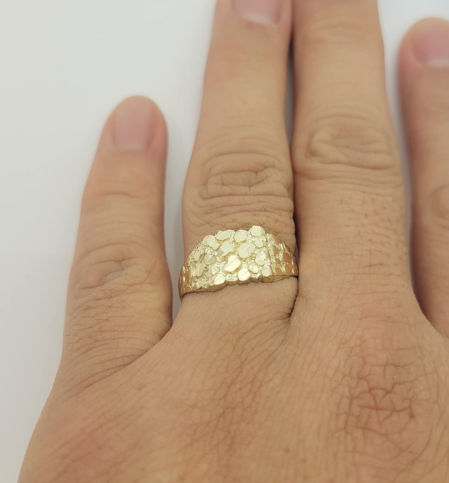 10K Gold Solid Nugget Ring Thin Gold Ring