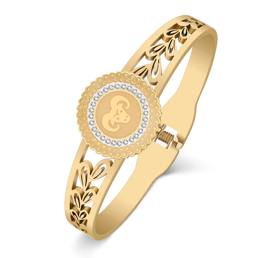 WEVENI Edelstahl Sternzeichen Armband 18K Echtgold Astrologie Armbänder für Damen Teenager Mädchen Charme Horoskop Geschenke (Widder Gold)