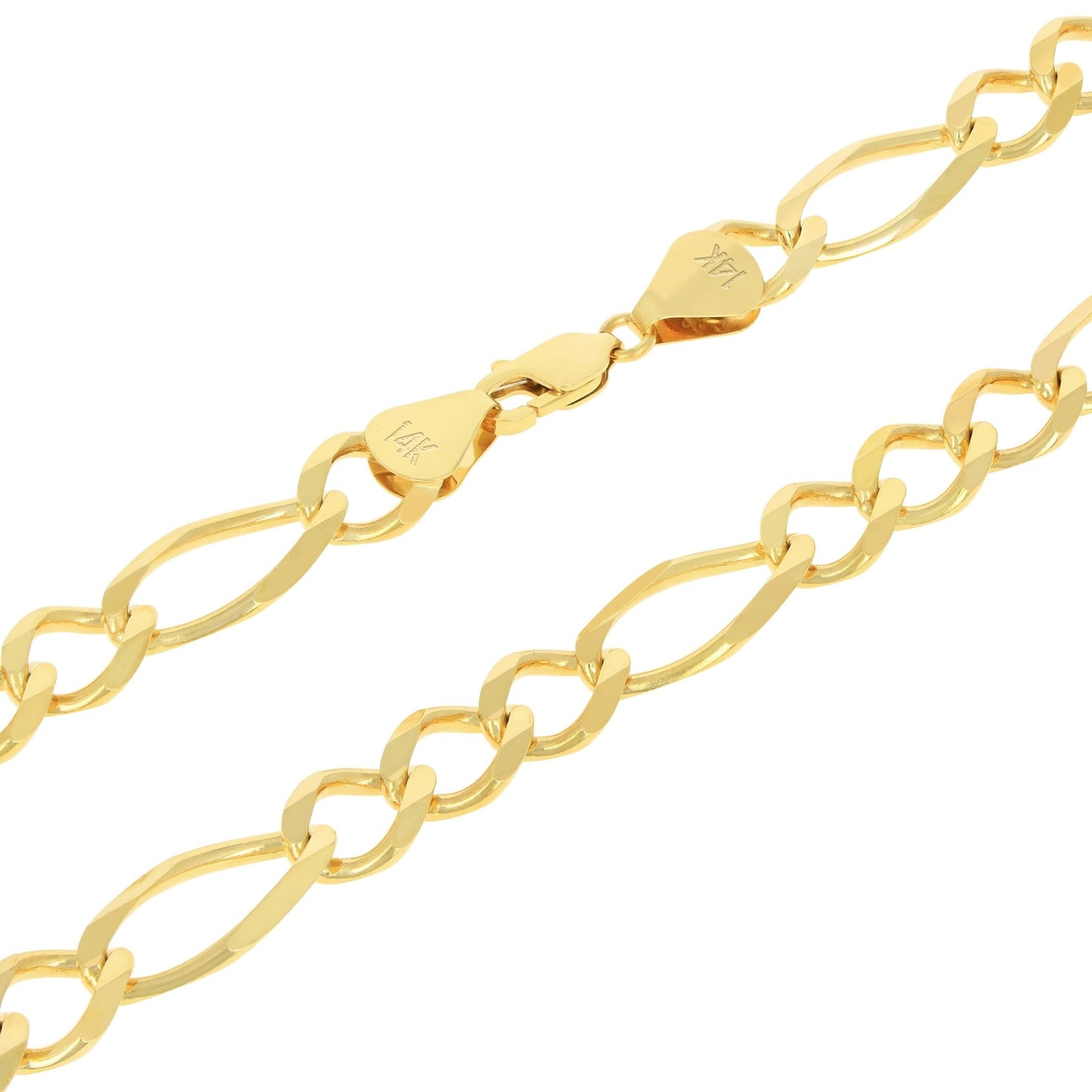 Nuragold 14k Yellow Gold 9.5mm Thick Solid Figaro Chain Link Bracelet, Mens Jewelry 7" 7.5" 8" 8.5" 9"