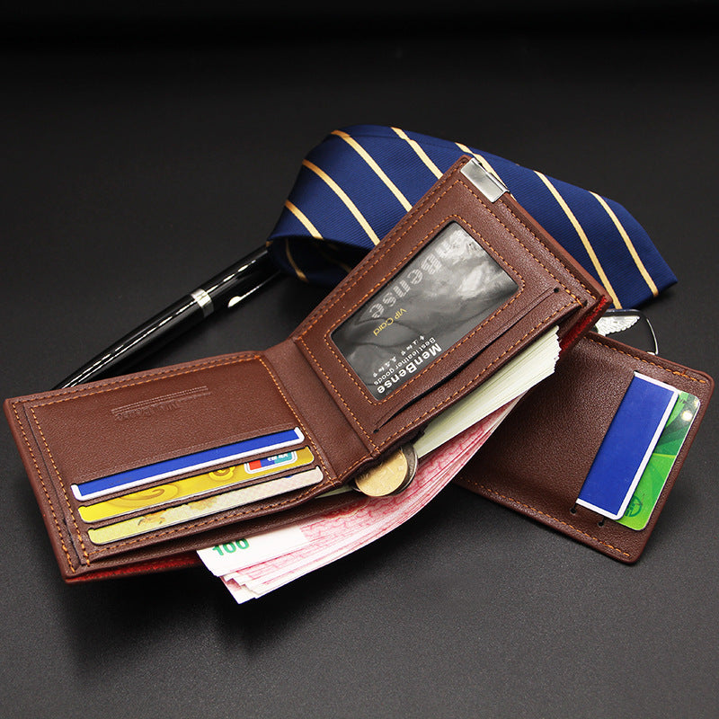 New Men's Short Multi-functional Fashion Casual Iron Edge Car Drawing Wallet