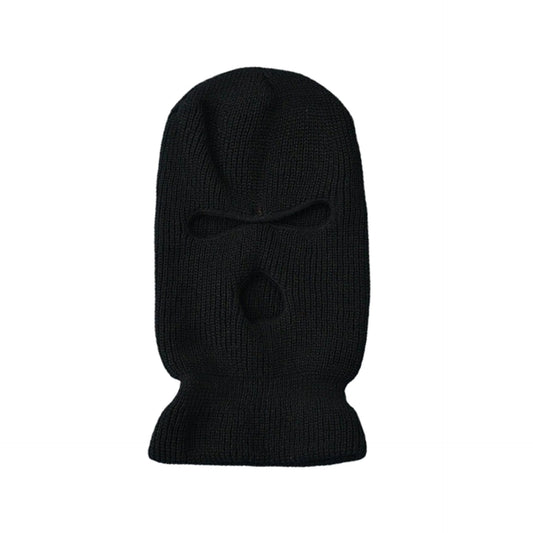 Motorcycle Windproof Full Face Knit Hats Custom Skimask Men Warm Wool Balaclava Embroidery Winter Hats Knitted 3 Holes Ski Mask