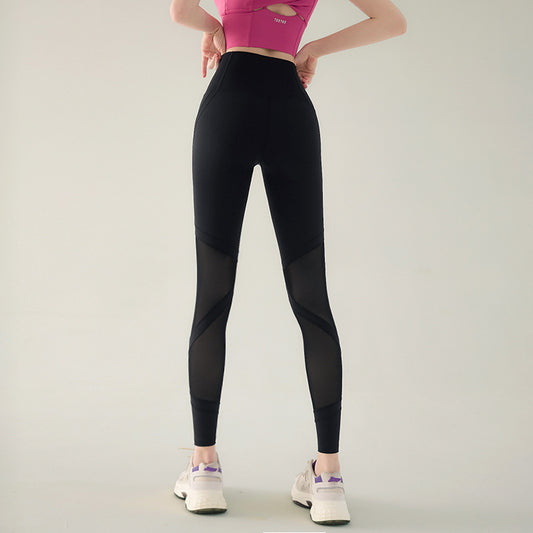 Sexy Mesh Yoga Pants High Waist Hip Lift Skinny Slimming