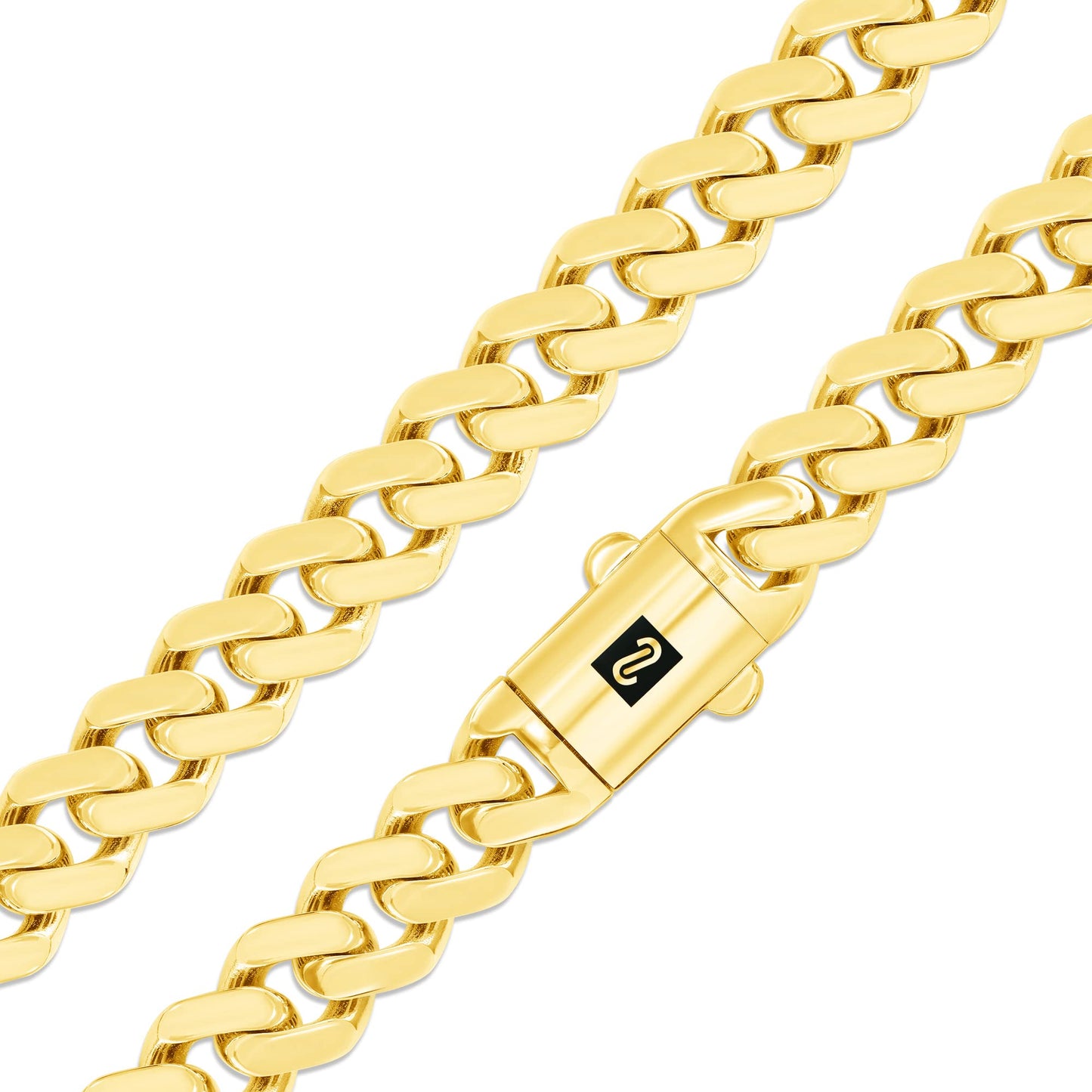 Nuragold 14k Yellow Gold 9mm Royal Monaco Miami Cuban Link Chain Necklace, Mens or Womens Jewelry 16" 18" 20" 22" 24" 26" 28" 30"