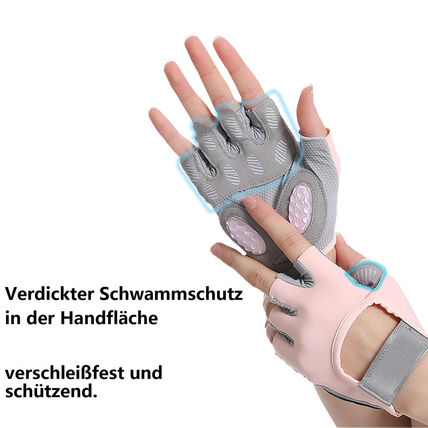 DoocliB Damen Fitness Handschuhe, Rutschfester Silikon,Sporthandschuhe für Damen,Atmungsaktive Trainingshandschuhe mit Mikrofasergewebe, Gym Gloves (Rosa-M)