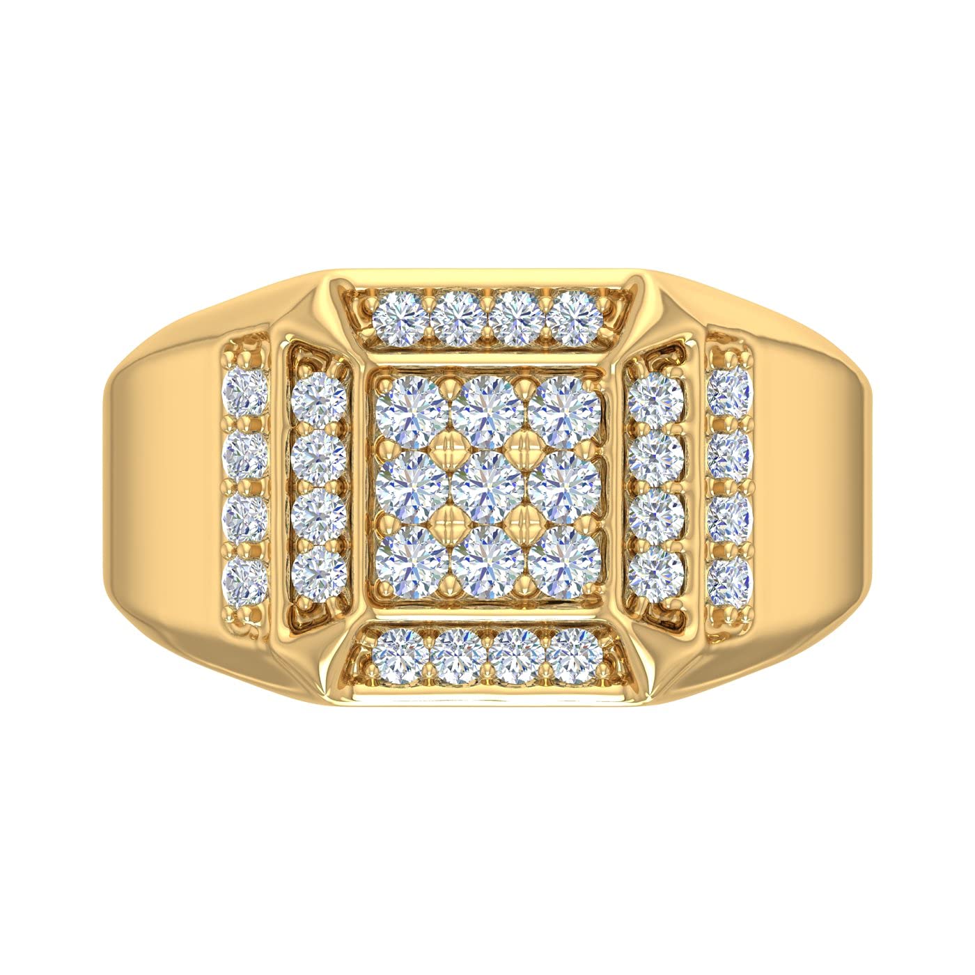 3/4 Carat Men Diamond Wedding Band Ring in 10K Yellow Gold(Ring Size 7)