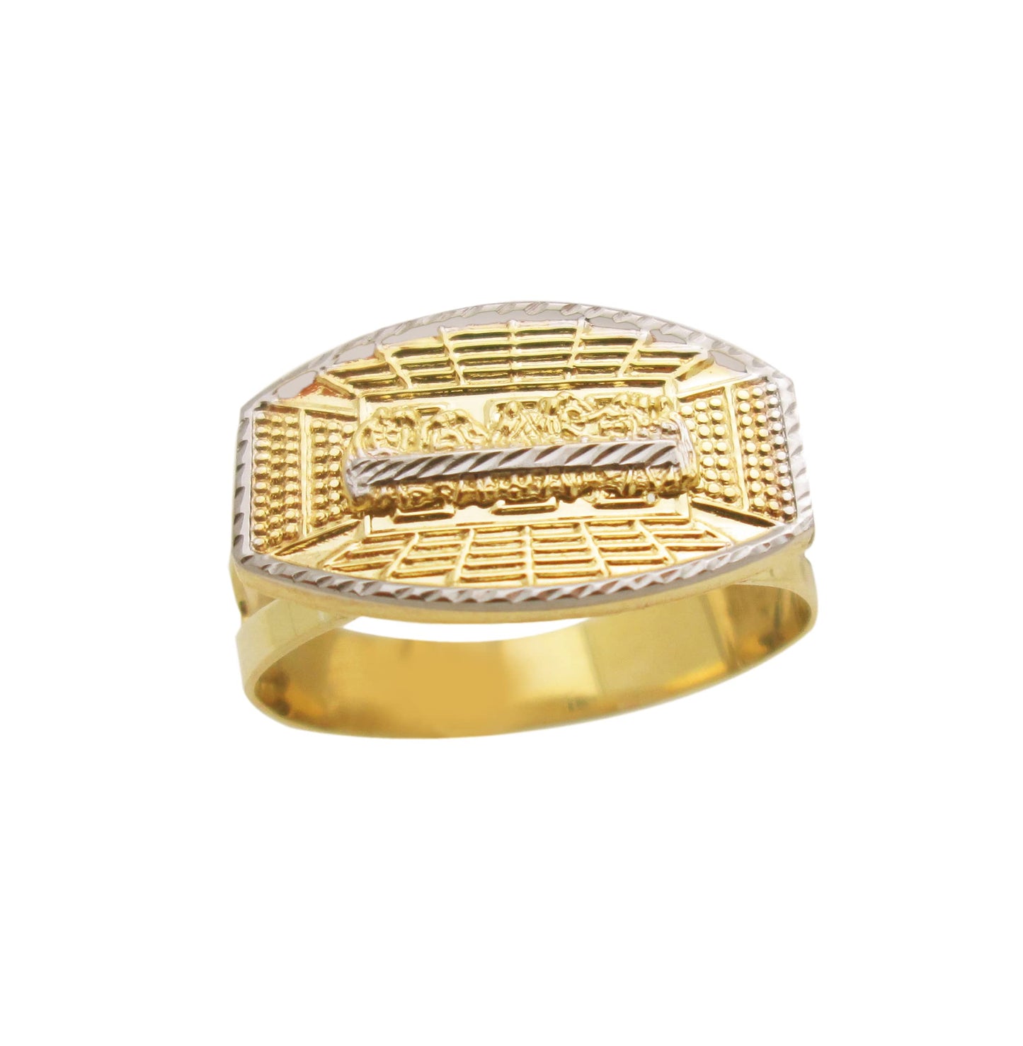 AMZ Jewelry Men's 10K Yellow Gold Last Supper Ring