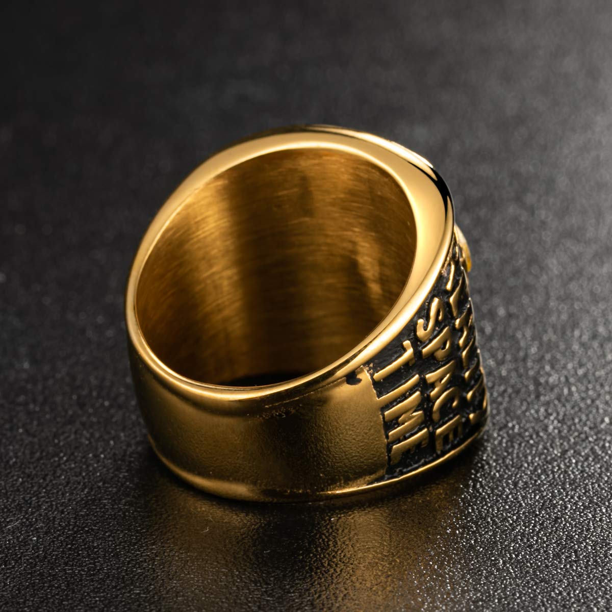 Valily Gold Thanos Rings for Men Gold Plated Stainless Steel Infinite Power Ring Gauntlet Crystal Ring Infinity War Men Keyring Size 9