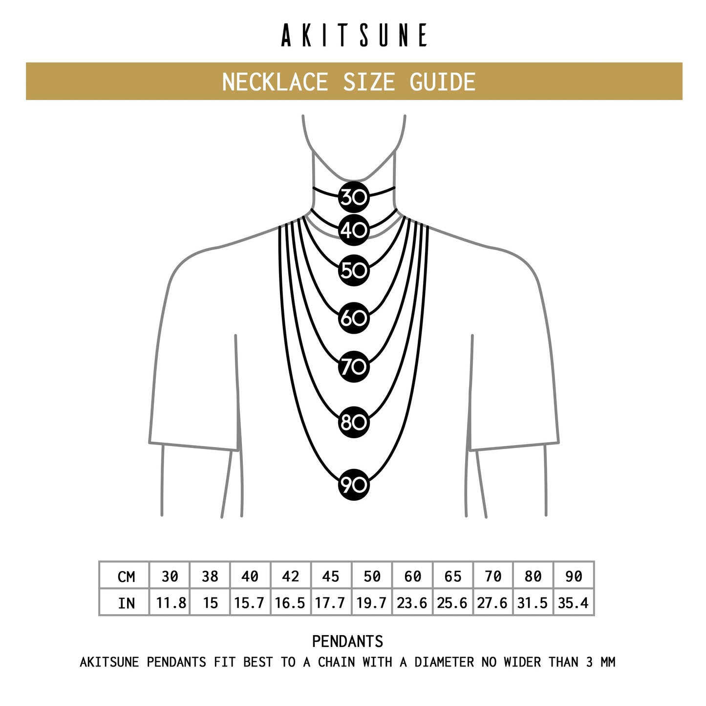 Akitsune Malleum Anhänger inkl. 90cm Kette | Halskette Frauen Herren Edelstahl Hammer Mjölnir Thor - Gold