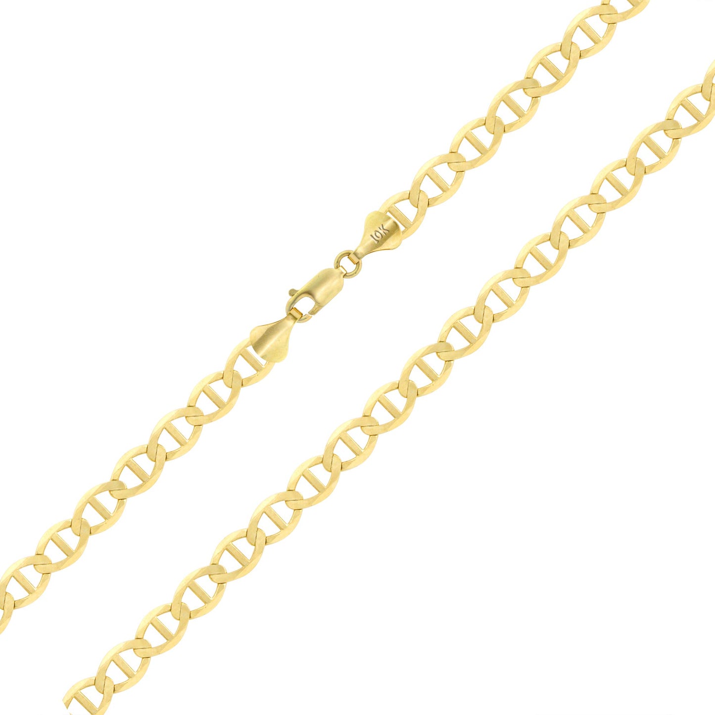 Nuragold 10k Yellow Gold Solid 7.5mm Anchor Mariner Link Chain Necklace, Mens Jewelry 20" 22" 24" 26"