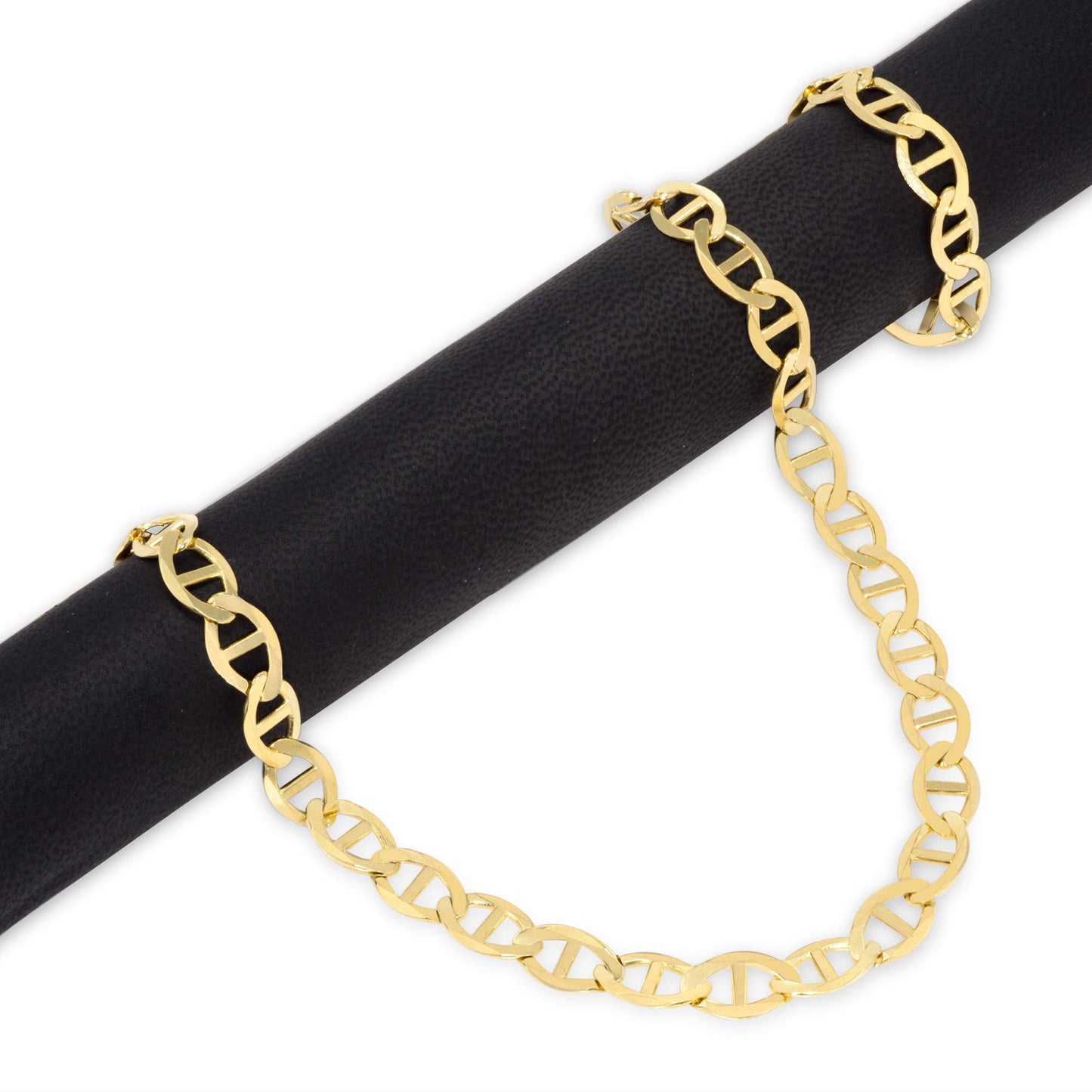 Nuragold 10k Yellow Gold Solid 7.5mm Anchor Mariner Link Chain Necklace, Mens Jewelry 20" 22" 24" 26"