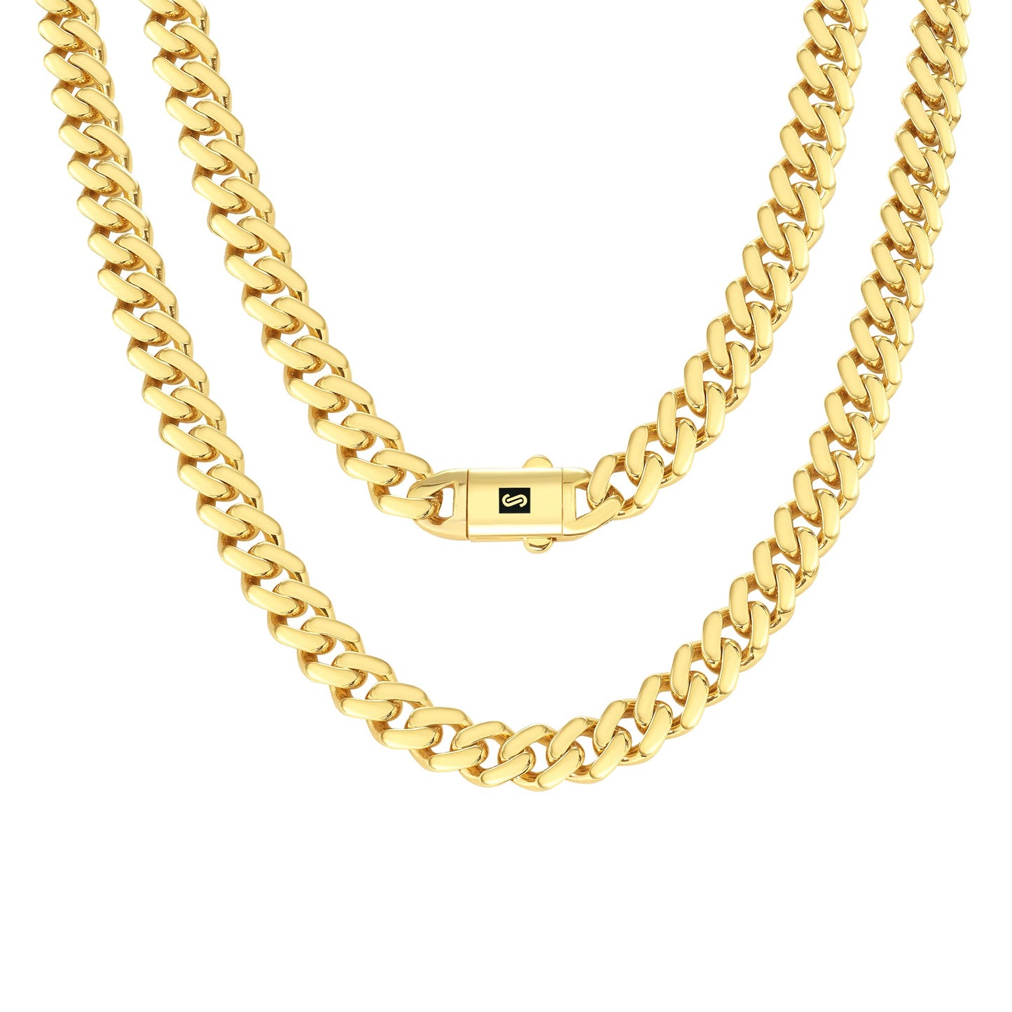 Nuragold 14k Yellow Gold 9mm Royal Monaco Miami Cuban Link Chain Necklace, Mens or Womens Jewelry 16" 18" 20" 22" 24" 26" 28" 30"